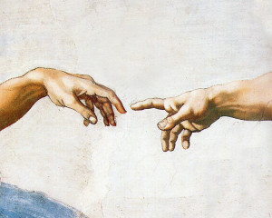 Michelangelo - God creates man (Genesis 2:7), 1512, Sistine Chapel ...