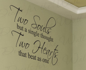 Our Hearts Beat as One Love Removable Wall Decal Art