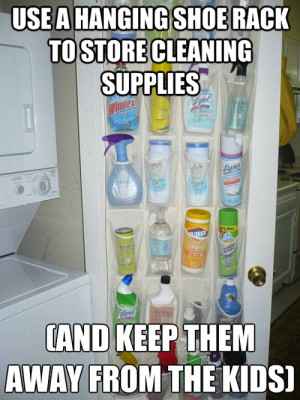 Hanging Shoe Rack and Supplies Hack