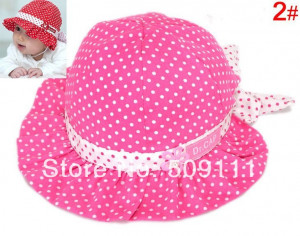 New design Korea cute dot baby sun hat Baby girl's summer bucket cap ...