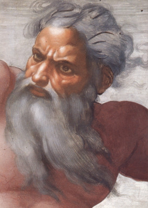 Is this the guy in the sky? This is how Michelangelo imagined God.