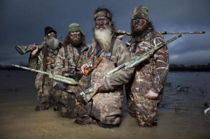 From left: Uncle Si, Jase, Phil, and Duck Commander employee Justin ...