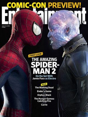 Spiderman vs. ELectro, exclusive Amazing Spider-Man 2 pictures.