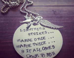 Hand Stamped Aluminum Necklace with Fleetwood Mac Stevie Nicks Quote.