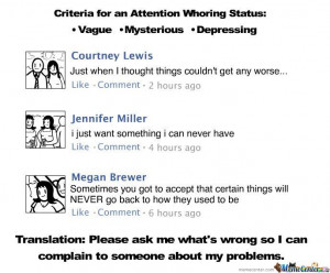 Attention Seekers Facebook
