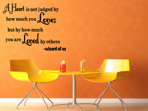 Details about WIZARD OF OZ Vinyl Wall Quote Decal HEART IS NOT JUDGED ...