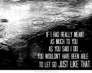 ... did you wouldn't have been able to let go just like that Picture Quote