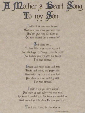 Mother’s Heart Song to My Son – Traditional Collection 8×10 ...