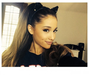 Ariana Grande Posts A Few Cute Selfies in Cat Ears