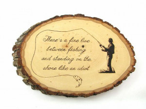 Fishing Wall Art Creative Wood Pyrography Funny by bkinspired, $45.00