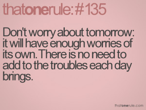 Do Not Worry Matthew 6