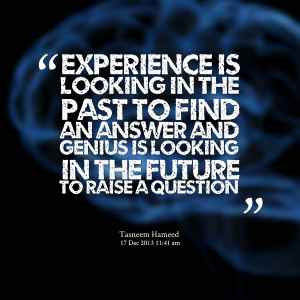 Experience And Genius