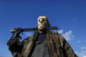 poses as Jason Voorhees, the center of the 