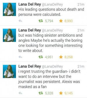 Lana Del Rey Tweets About The Guardian Interview Comments
