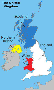 Here is a map of England, Scotland, Wales and Northern Ireland.