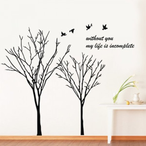 Large Tree Vine Flower Branch Flying Birds with Quotes Without You My ...