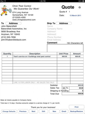 Download Simple Price Quote iPad iOS