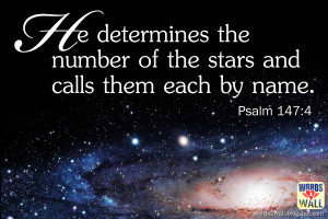 He determines the number of the stars and calls them each by name.