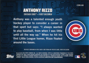 2013 Anthony Rizzo Chasing the Dream
