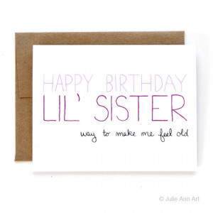Sister Birthday Card - Birthday Card For Little Sister - Way To Make ...
