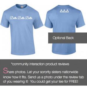 14.98 Tri Delta T-shirt Style I features Greek letters on front ...