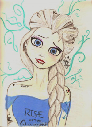 So I drew this punk of Queen Elsa. Yeah, I am proud!