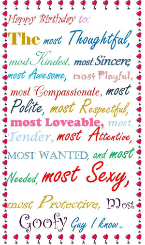 ... My Love Quotes, Happy Birthday Husband Cards, Guys, Fun Sayings, Happy