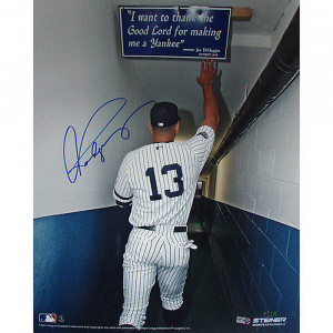 Alex Rodriguez Touching Joe DiMaggio Quote In Yankee Stadium 16x20