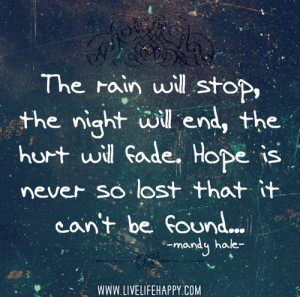 ... Will Fade.Hope Is Never So Lost that It Can’t be Found ~ Hope Quote