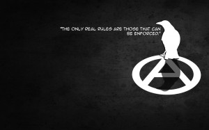 Dark - Anarchy Quote Symbol Crow.black-white Minimal Wallpaper