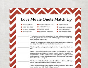 INSTANT Love Quote matchup- Instant Download - Bridal Shower Game ...