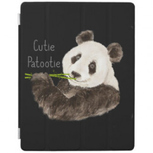Custom Color Cutie Patootie Panda Bear Funny Quote iPad Cover