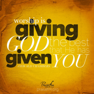 Giving God our best.