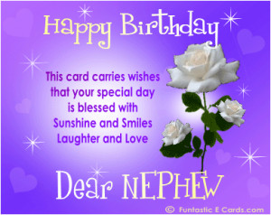 Happy Birthday nephewcards greeting has image of beautiful roses ...