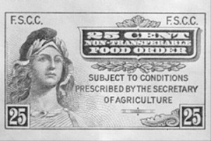 The first food stamp program technically began in 1939, with stamps ...