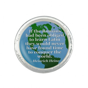 Romans learn Latin Quote. Globe Ring
