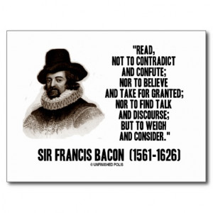 Sir Francis Bacon leyó para pesar y para considera Tarjetas Postales