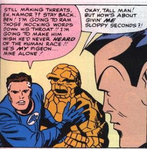 The Fantastic Four (or at least the Thing) are apparently swingers ...