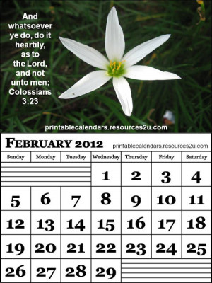 February Quotes and Sayings for Calendars