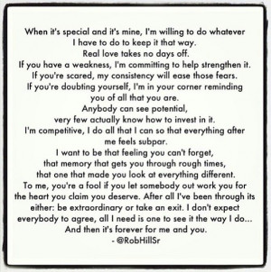 Rob Hill sr quote- this man is awesome!