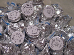 Hershey kisses with little stickers on the bottoms with sweet little ...