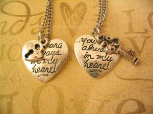 Key to My Heart Necklaces Lock and Key Set for Sister Friends or ...