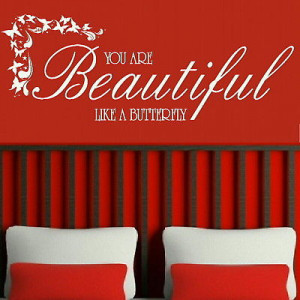 You Are Beautiful Quote Wall Art dear Motivational Quote Wall Sticker ...