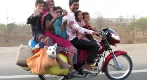 Indian Family of 6 on a bike