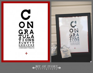 Nurse Graduation Congratulations Eye Chart Poster Printable.