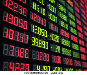 Display of Stock market quotes in china - stock photo