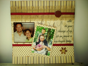 Double layout Family Scrapbook pages Blessings and Ham Dip recipe