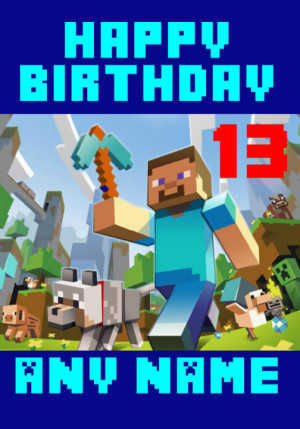 Minecraft Birthday Card