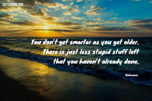 You don’t get smarter as you get older. There is just less stupid ...