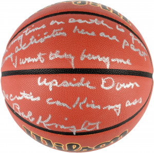 Indiana Hoosiers Autographed NCAA Replica Basketball with Famous Quote ...